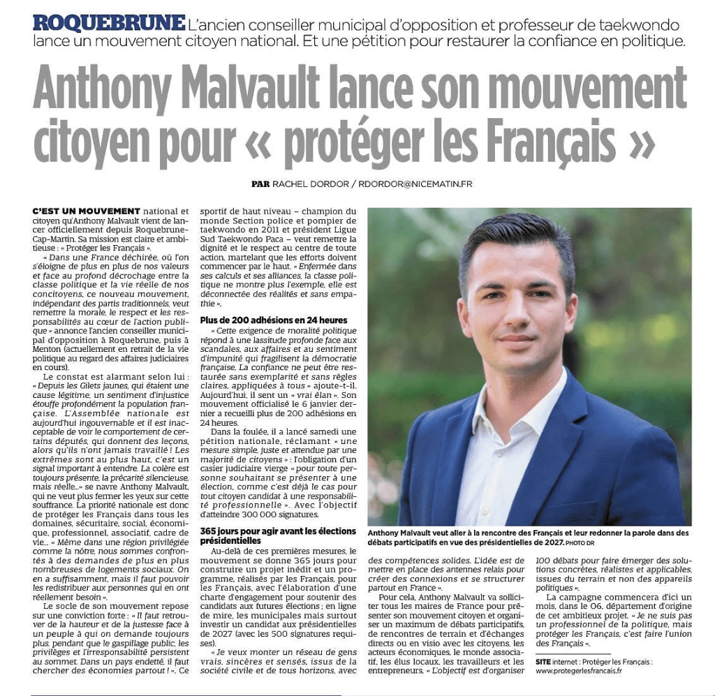 Protéger les Français avec Anthony Malvault..